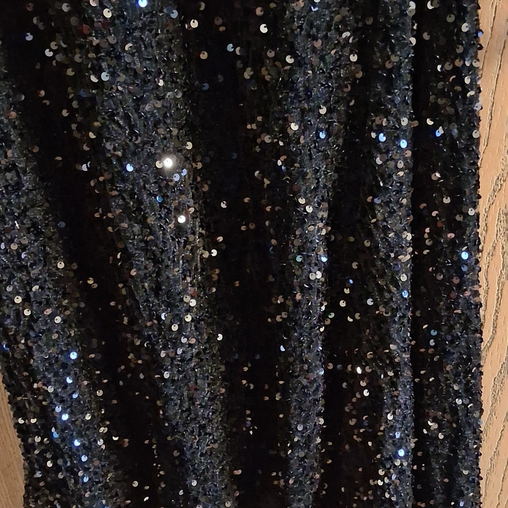 Glamorous Black Sequin Backless Evening Dress 0439 - image 3